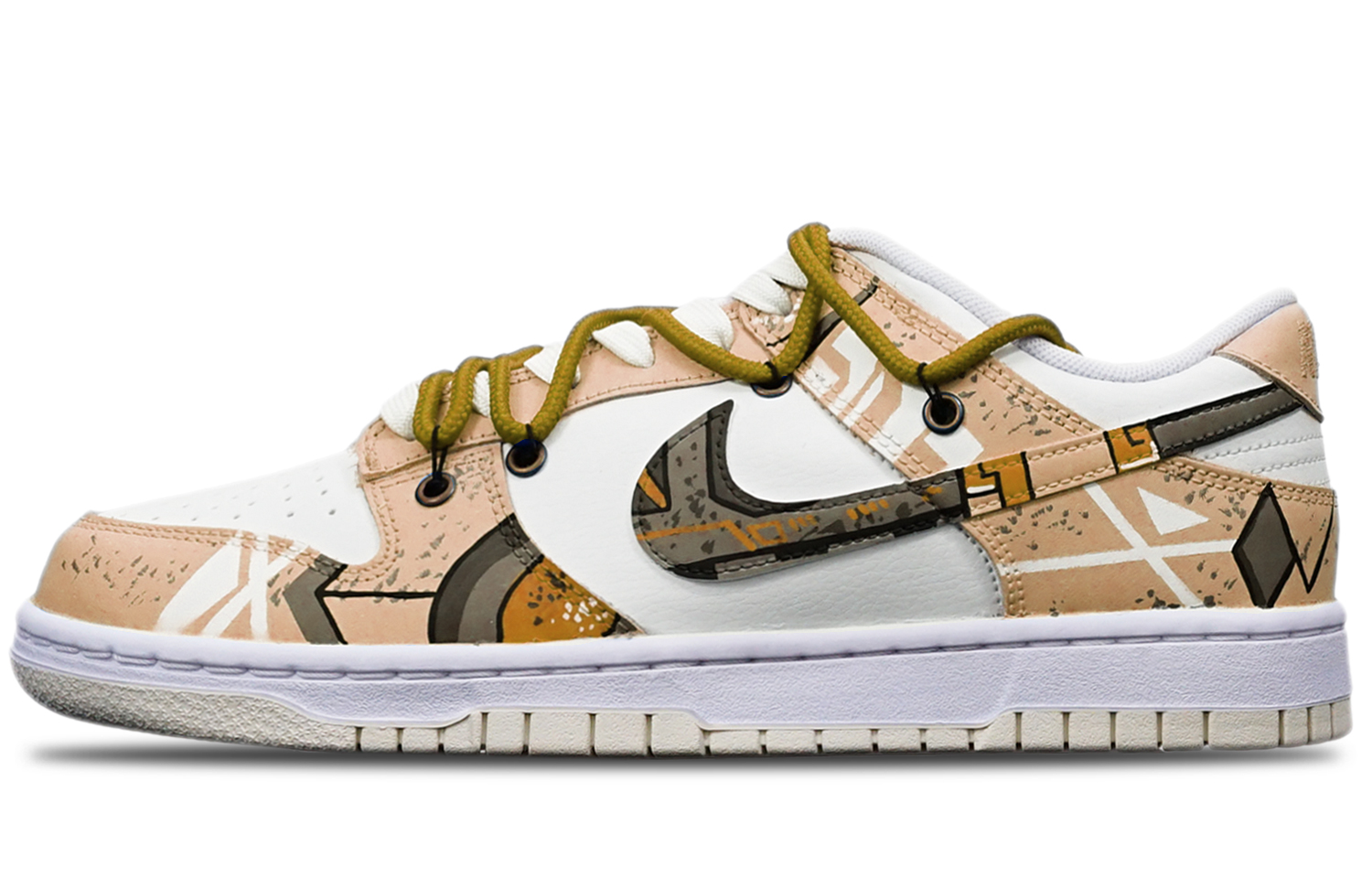 Buy [定制鞋款] 耐克Dunk Low复古款‘赛博朋克卡其白’ DJ6188-100(TeamT-战损卡其白S-BOX)