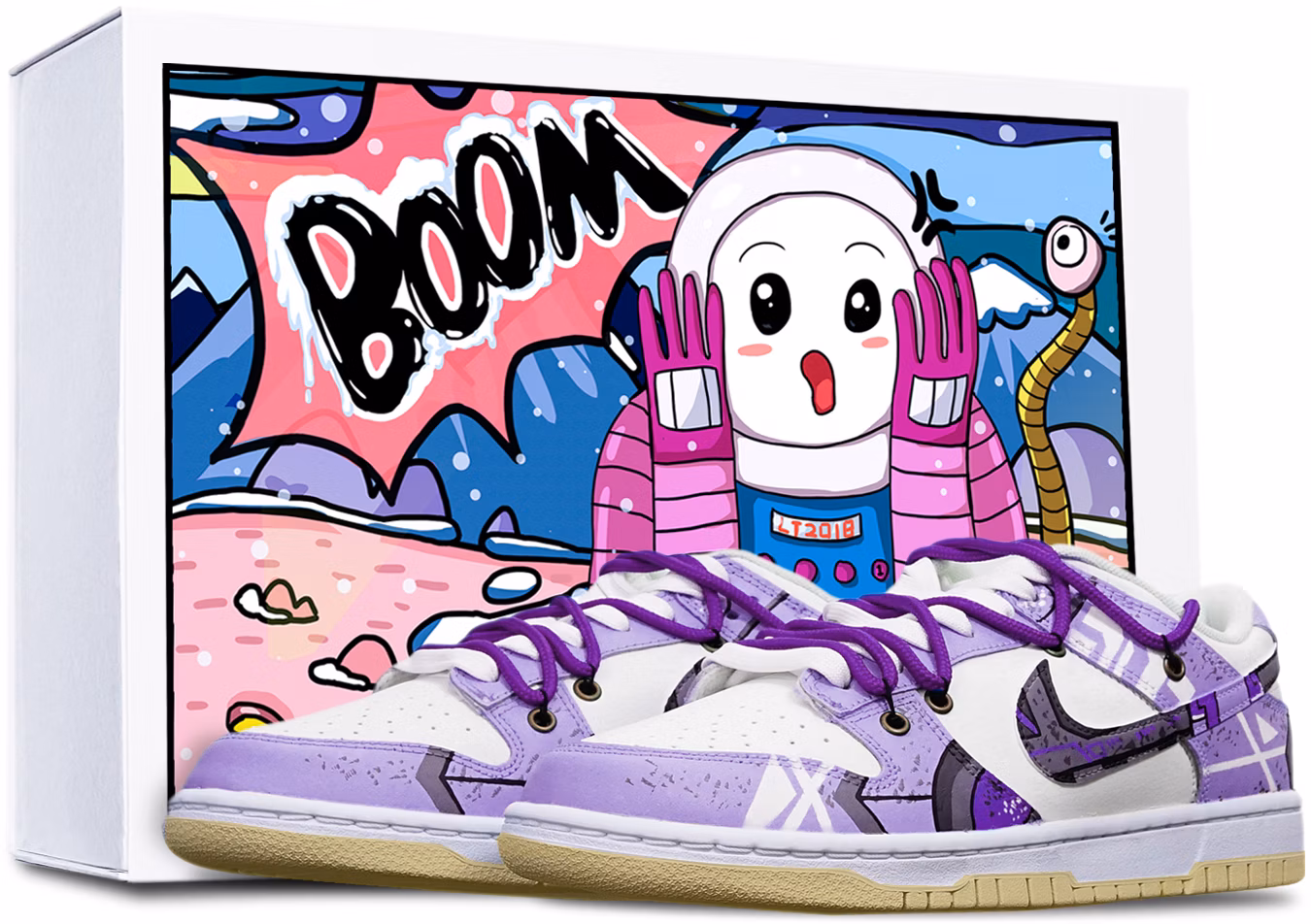 custom-shoes-nike-dunk-low-retro-cyberpunk-mech-purple-white