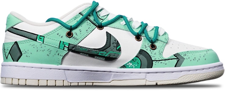 【定制球鞋】Nike Dunk Low Low Retro 賽博朋克 戰損 高達機械風 解構 特殊鞋盒 復古 低幫 板鞋 男款 綠白 Order 【定制球鞋】Nike Dunk Low Low Retro 賽博朋克 戰損 高達機械風 解構 特殊鞋盒 復古 低幫 板鞋 男款 綠白