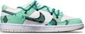 나이키 덩크 로우 레트로 '사이버펑크 녹백' (Nike Dunk Low Retro 'Cyberpunk Green-White') DJ6188-100(TeamT-战损蒂芙尼S-BOX)