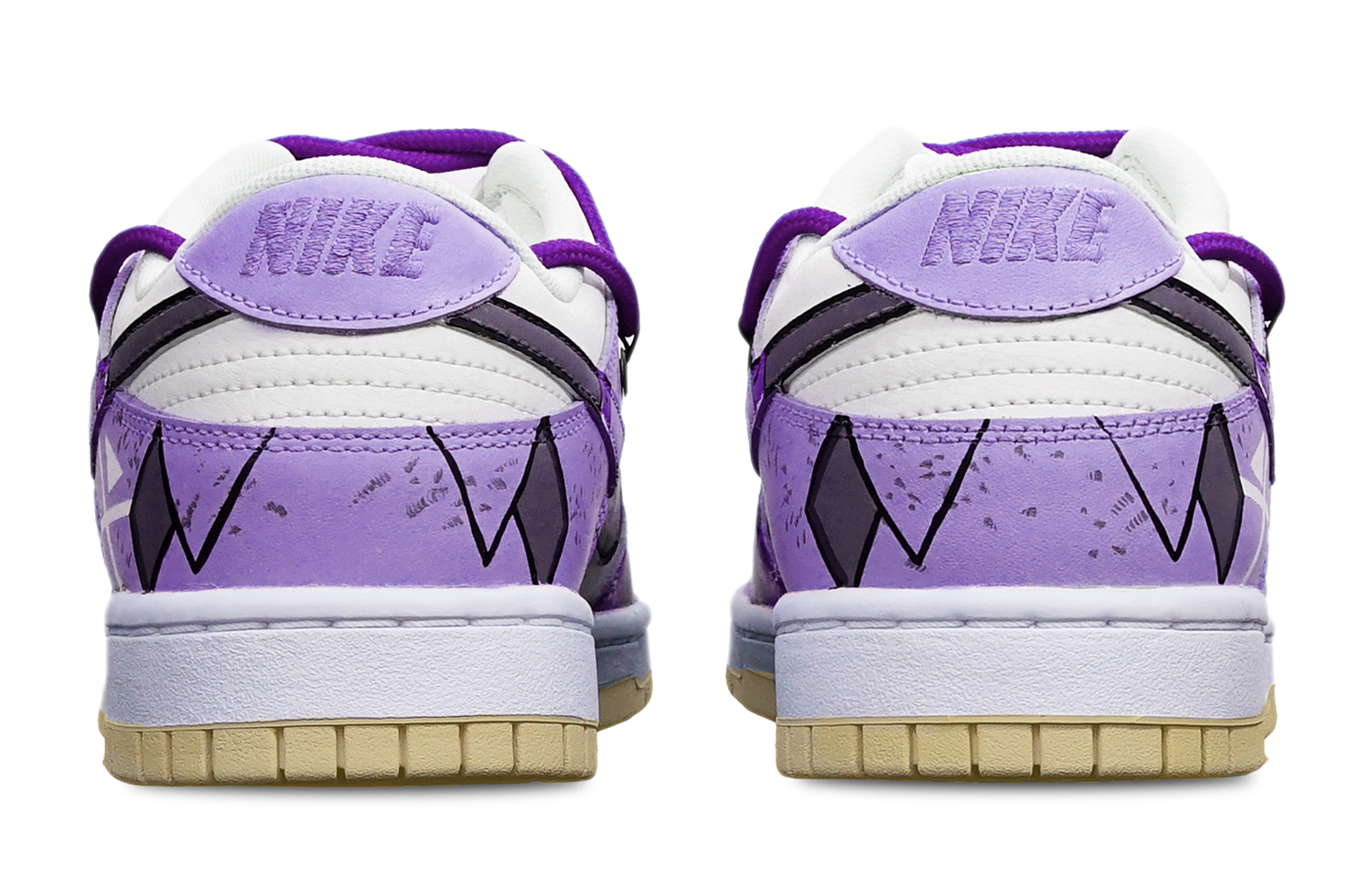 Purchase 【訂製球鞋】 Nike Dunk Low Retro 網路新潮 決戰創傷高達機械風 解構 限量特殊鞋盒 低筒 板鞋 男款 紫白