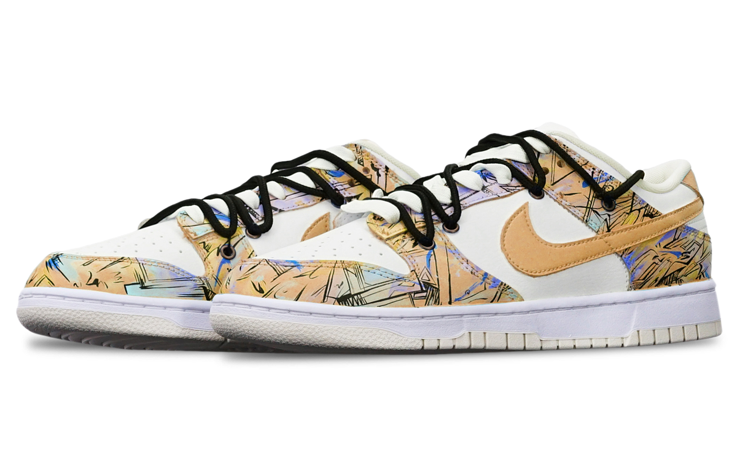 Lookbook [Kasut Custom] Nike Dunk Low Retro 'Cyberpunk Jingga Putih' DJ6188-100(TeamT-机械线路橙白S-BOX)