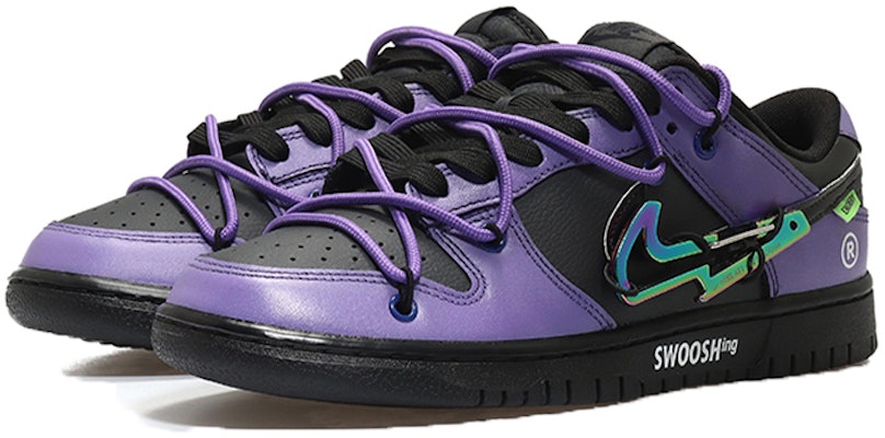 나이키 덩크 로우 레트로 '사이버펑크 보라번개' (Nike Dunk Low Retro 'Cyberpunk Bora Beongae') DJ6188-002(Team10-男款闪电钩紫黑) Lookbook 나이키 덩크 로우 레트로 '사이버펑크 보라번개' (Nike Dunk Low Retro 'Cyberpunk Bora Beongae') DJ6188-002(Team10-男款闪电钩紫黑)