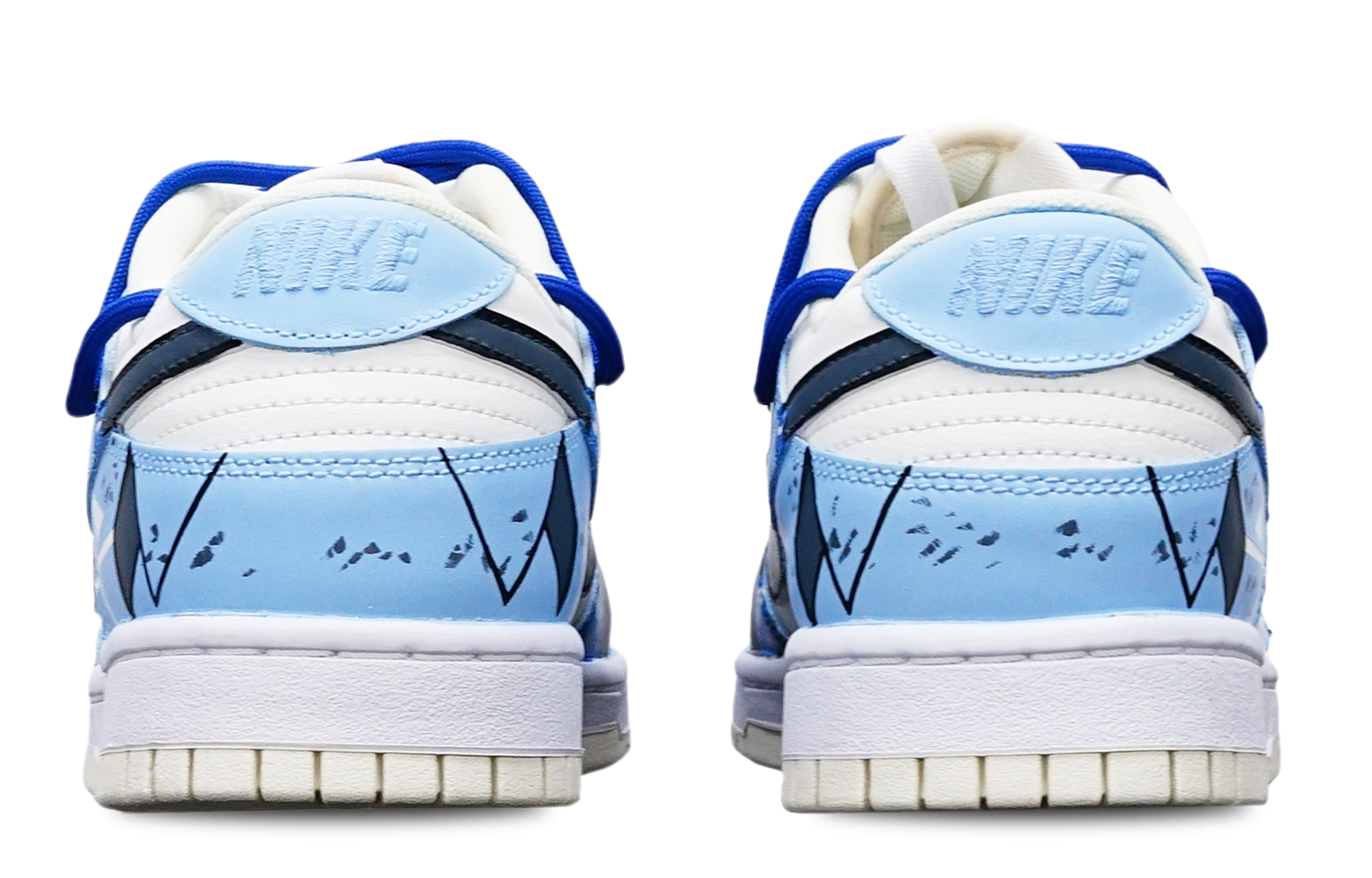 Sizing [定制鞋] 耐克Dunk Low复古’赛博朋克高达解构蓝白’ DJ6188-100(TeamT-光变战损雾霾蓝S-BOX)