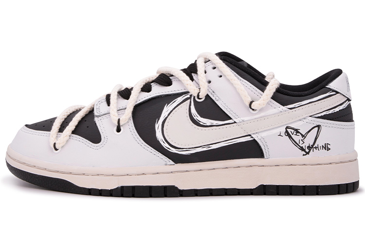 Buy 【定制球鞋】Nike Dunk Low Retro 達芬奇定制 定制 極簡愛心 塗鴉 解構 情侶 低幫 板鞋 男款 粉黑
