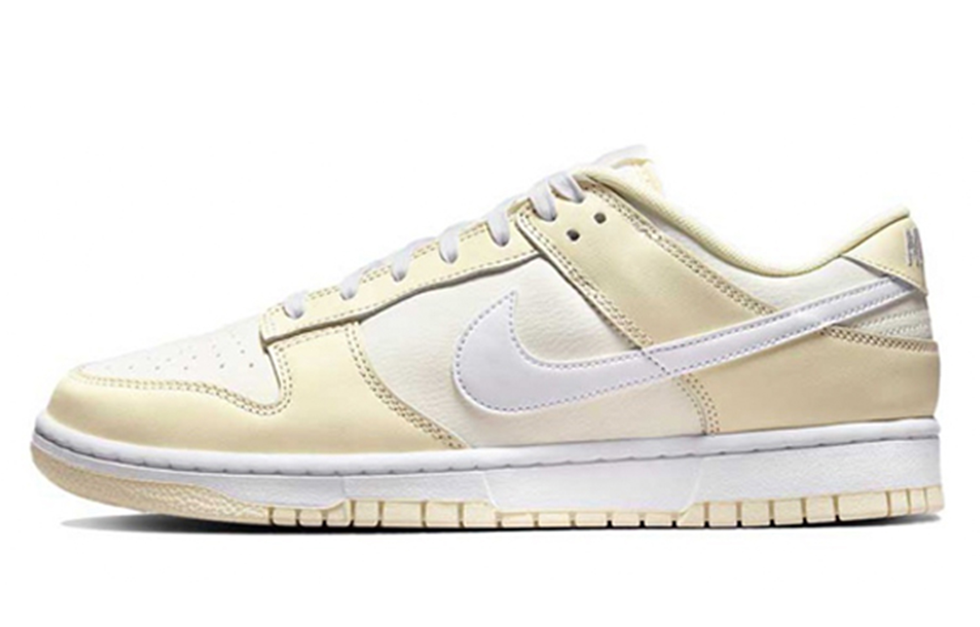 Details for 나이키 덩크 로우 레트로 '다빈치 커스텀' (흰/노/갈) DJ6188-100(TeamM-男款沙滩涂鸦)