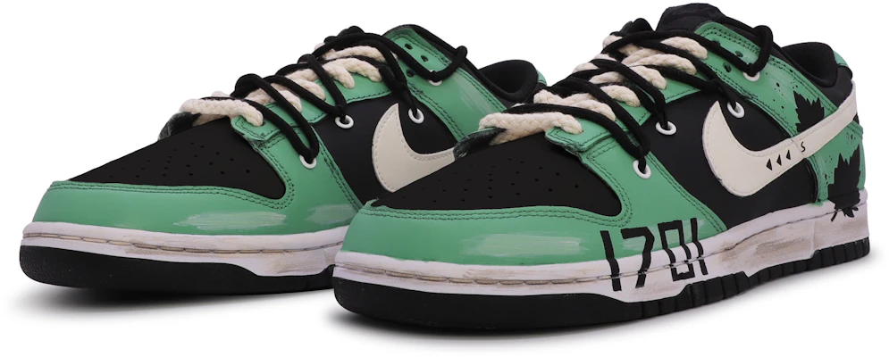 【定制球鞋】 Nike Dunk Low Retro 達芬奇定制 梧桐葉 vibe 高街 復古 梧桐葉 情侶 特殊鞋盒 低幫 板鞋 男款 黑綠 Lookbook 【定制球鞋】 Nike Dunk Low Retro 達芬奇定制 梧桐葉 vibe 高街 復古 梧桐葉 情侶 特殊鞋盒 低幫 板鞋 男款 黑綠