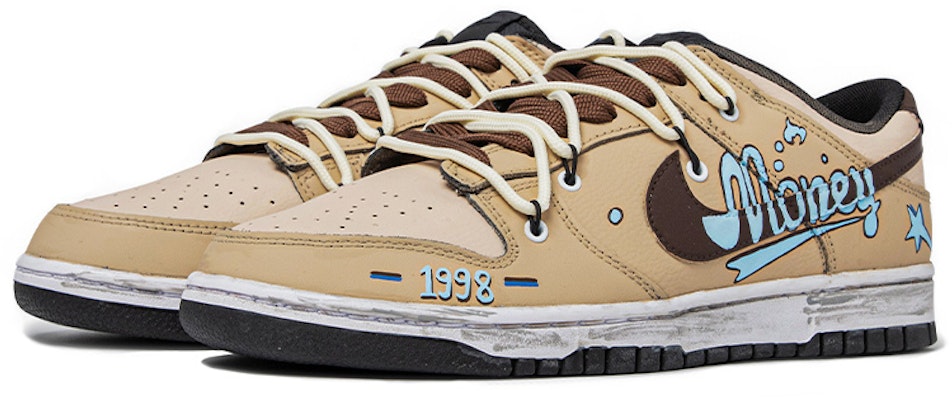 【定制球鞋】Nike Dunk Low Retro 達芬奇定制 復古主題定制 rich man 塗鴉 解構 情侶 低幫 板鞋 男款 卡其棕 Lookbook 【定制球鞋】Nike Dunk Low Retro 達芬奇定制 復古主題定制 rich man 塗鴉 解構 情侶 低幫 板鞋 男款 卡其棕