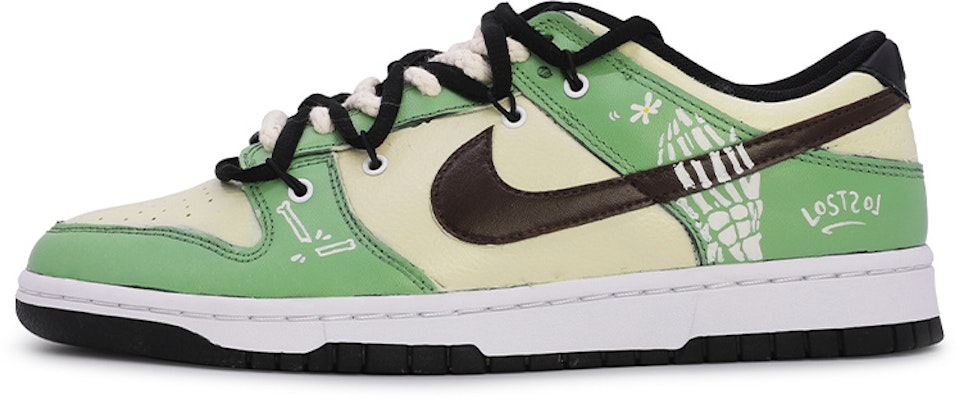【定制球鞋】 Nike Dunk Low Retro X光 骷髏 復古 塗鴉 解構 情侶 特殊鞋盒 達文西定制 低筒 板鞋 男款 綠白 Buy 【定制球鞋】 Nike Dunk Low Retro X光 骷髏 復古 塗鴉 解構 情侶 特殊鞋盒 達文西定制 低筒 板鞋 男款 綠白