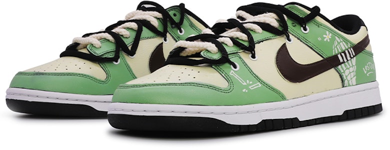 【定制球鞋】 Nike Dunk Low Retro X光 骷髏 復古 塗鴉 解構 情侶 特殊鞋盒 達文西定制 低筒 板鞋 男款 綠白 Lookbook 【定制球鞋】 Nike Dunk Low Retro X光 骷髏 復古 塗鴉 解構 情侶 特殊鞋盒 達文西定制 低筒 板鞋 男款 綠白