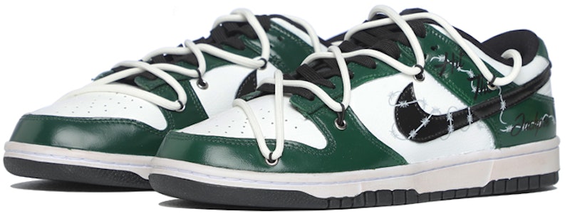 【定制球鞋】Nike Dunk Low Retro 荊棘之刺 vibe風 做舊 高街 情侶 低幫 板鞋 男款 暗夜綠 Shop 【定制球鞋】Nike Dunk Low Retro 荊棘之刺 vibe風 做舊 高街 情侶 低幫 板鞋 男款 暗夜綠