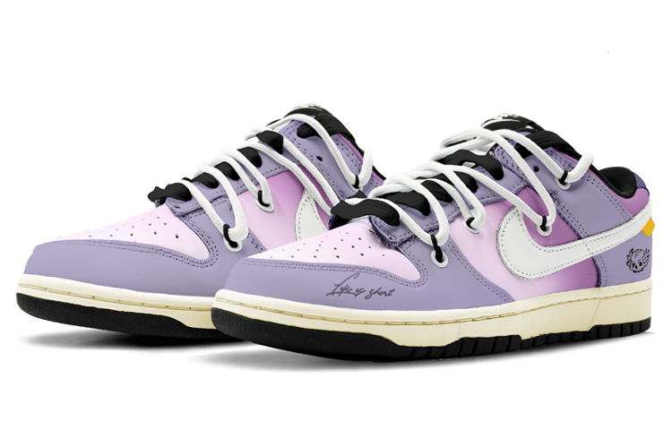 Shop ナイキ ダンク ロー レトロ『ダークパープル・スマイリー』カスタムシューズ DD1391-100(TeamK-紫金骑士S-BOX)