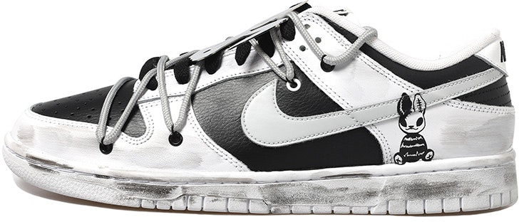 custom-shoes-nike-dunk-low-retro-dark-rabbit-white-grey-black