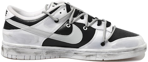 【定制球鞋】 Nike Dunk Low Retro 暗黑小兔 復古 鏡面兔掛飾 做舊Vibe解構鞋帶 低幫 板鞋 男款 白灰黑 Order 【定制球鞋】 Nike Dunk Low Retro 暗黑小兔 復古 鏡面兔掛飾 做舊Vibe解構鞋帶 低幫 板鞋 男款 白灰黑