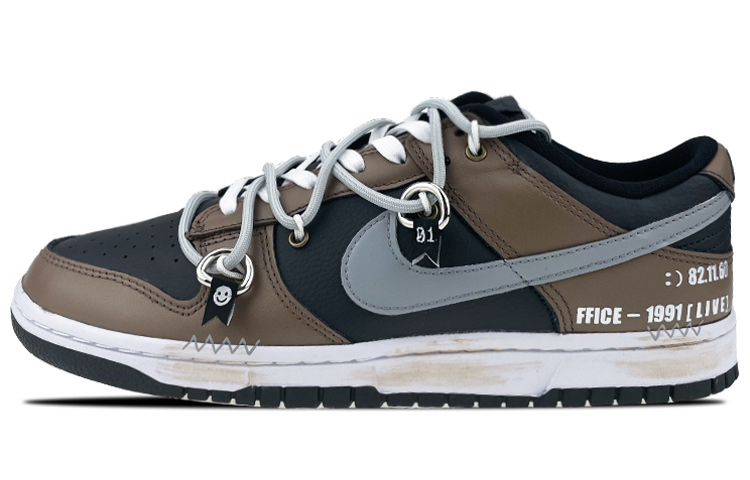 Buy 나이키 덩크 로우 '메탈릭 버클 스마일' (커스텀) DJ6188-002(Team叁-男款摩卡笑脸金属扣)