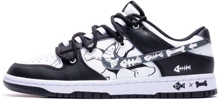 custom-shoes-nike-dunk-low-retro-deconstructed-laces-fishbone-graffiti