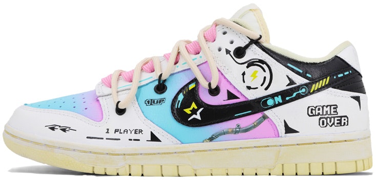 custom-shoes-nike-dunk-low-retro-deconstructed-lace-cyberpunk-gradient-blue-pink