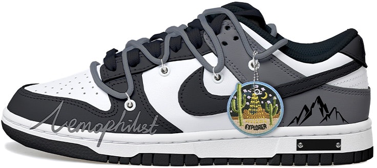 custom-shoes-nike-dunk-low-retro-deconstructed-black-white-grey