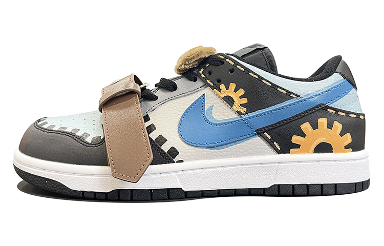 Buy 【定制球鞋】Nike Dunk Low Retro 復古齒輪 機能 卡通眼睛 皮帶 解構風 手繪塗鴉 低幫 板鞋 男款 黑棕