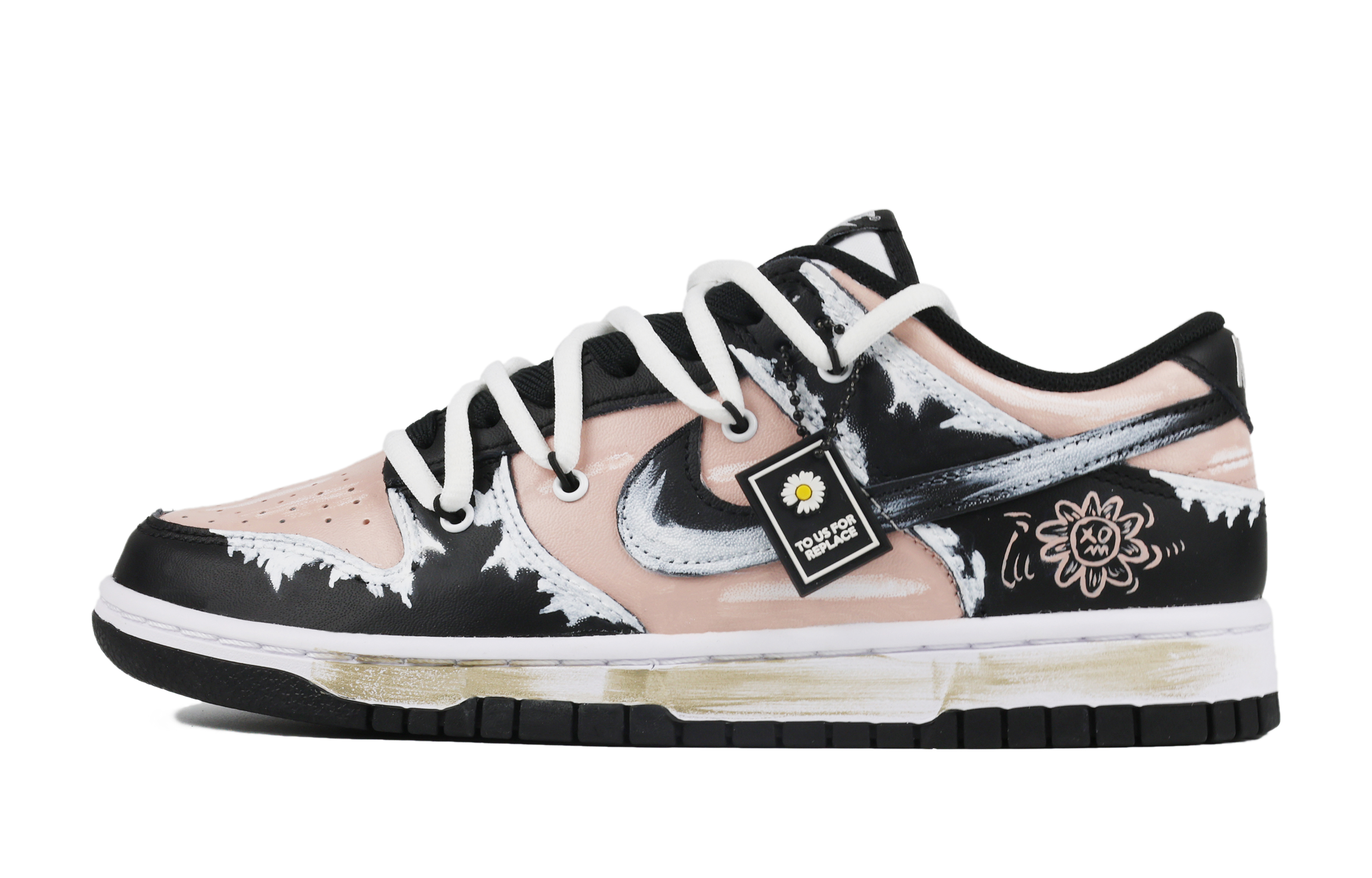 Buy [Zapatos Personalizados] Nike Dunk Low Retro 'Rosa Sucio Deconstuido' DD1391-100(Team42-男女同款美式脏粉黑白灰)