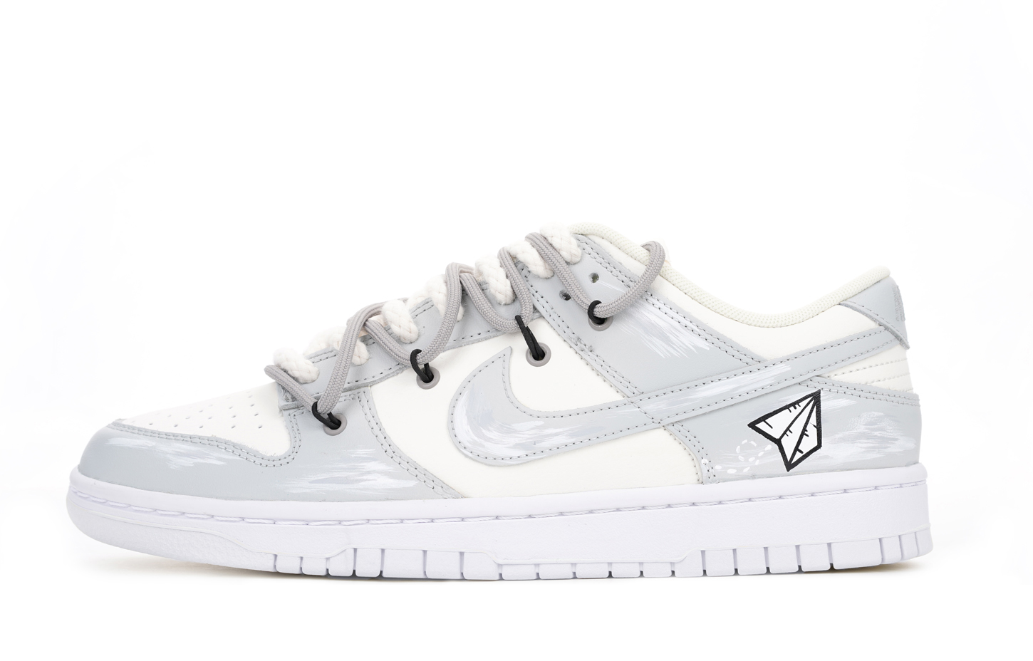 Buy 【訂製球鞋】Nike Dunk Low Retro 解構 vibe風 做舊 紙飛機 禮物 塗鴉 情侶 低幫 板鞋 男款 灰白
