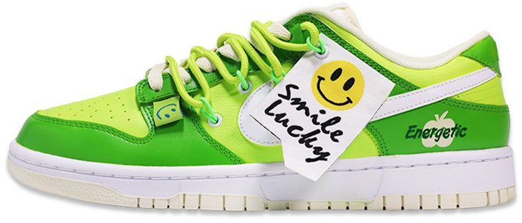 custom-shoes-nike-dunk-low-retro-deconstructed-apple-green-smile