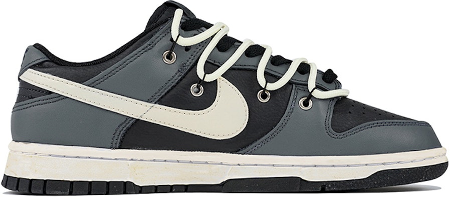 【定制球鞋】 Nike Dunk Low Retro 玖制 解構 Vibe風 氧化影子 做舊 高街 復古潮流 低幫 板鞋 男款 黑灰 Order 【定制球鞋】 Nike Dunk Low Retro 玖制 解構 Vibe風 氧化影子 做舊 高街 復古潮流 低幫 板鞋 男款 黑灰