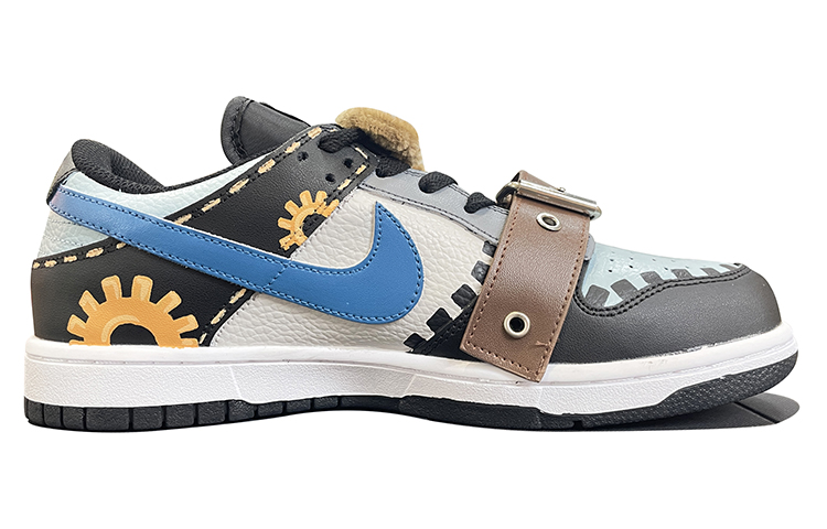 Order 【定制球鞋】Nike Dunk Low Retro 復古齒輪 機能 卡通眼睛 皮帶 解構風 手繪塗鴉 低幫 板鞋 男款 黑棕