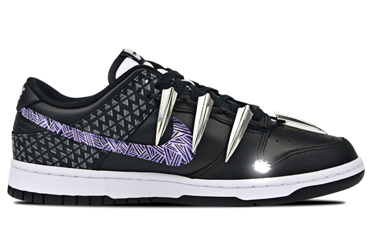 Order 나이키 덩크 로우 '히어로 팬서' 커스텀 (80자 제한 맞춤) DD1391-100(Team-叁男女款喷绘手绘黑银紫黑豹)