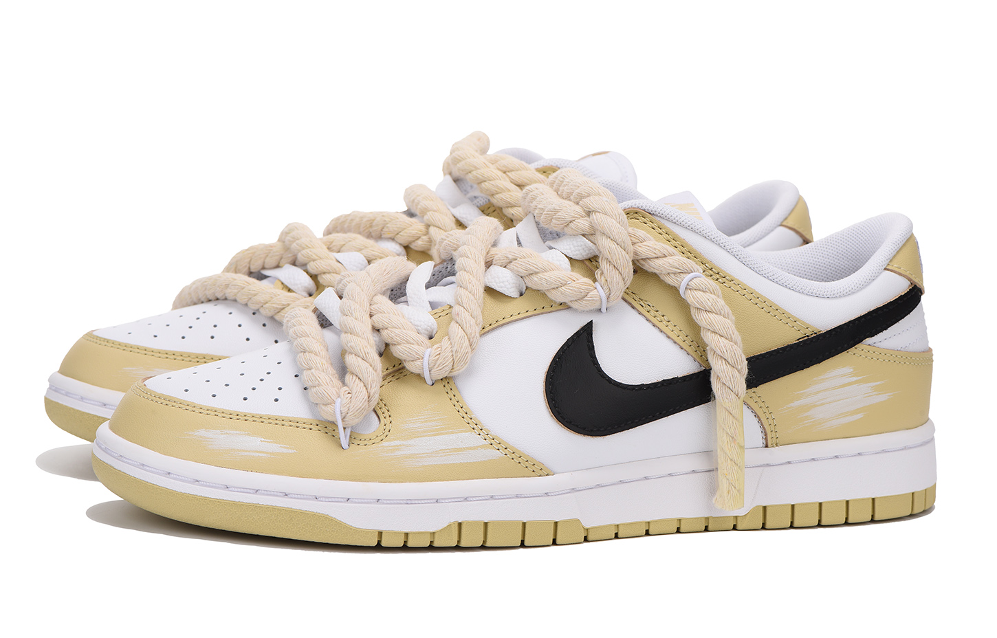 Lookbook 나이키 덩크 로우 레트로 '디컨스트럭티드 옐로우' (커스텀) DV0833-100(Team拾伍-男款做旧黄)