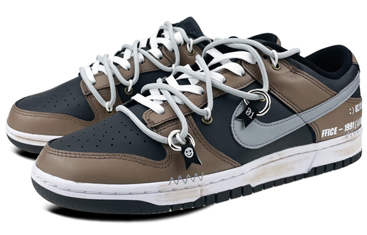 Lookbook 나이키 덩크 로우 '메탈릭 버클 스마일' (커스텀) DJ6188-002(Team叁-男款摩卡笑脸金属扣)