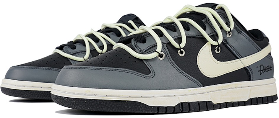 【定制球鞋】 Nike Dunk Low Retro 玖制 解構 Vibe風 氧化影子 做舊 高街 復古潮流 低幫 板鞋 男款 黑灰 Lookbook 【定制球鞋】 Nike Dunk Low Retro 玖制 解構 Vibe風 氧化影子 做舊 高街 復古潮流 低幫 板鞋 男款 黑灰