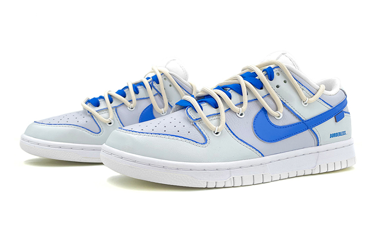 Lookbook 【オーダーメイドシューズ】ナイキ ダンク ロー レトロ「デコンストラクト レース ブルーチェック」 DH9765-100(TeamK-女款蓝色方块）