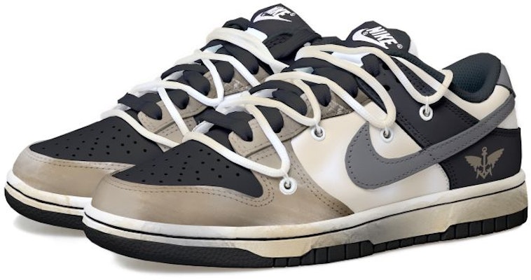 나이키 덩크 로우 '디컨 블랙 그레이' (커스텀) DD1391-100(Team拾玖-土黄天使男S-BOX) Lookbook 나이키 덩크 로우 '디컨 블랙 그레이' (커스텀) DD1391-100(Team拾玖-土黄天使男S-BOX)