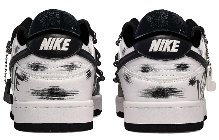 Shop 나이키 덩크 로우 '그라피티' (커스텀) DD1391-100(TeamE-男款暗夜使者黑白灰)