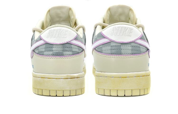 Shop Nike Dunk Low Retro "Gris Claro/Morado" (Personalizadas) DJ6188-100(TeamK-男款解构鞋带紫色方块)