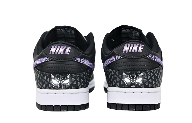 Shop 나이키 덩크 로우 '히어로 팬서' 커스텀 (80자 제한 맞춤) DD1391-100(Team-叁男女款喷绘手绘黑银紫黑豹)