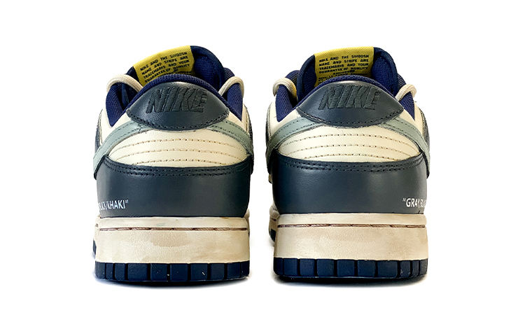 Purchase 【定制球鞋】Nike Dunk Low Retro 皮革 回到未来 解構風 Vibe風做舊 高街 低幫 板鞋 男女同款 灰黑卡其