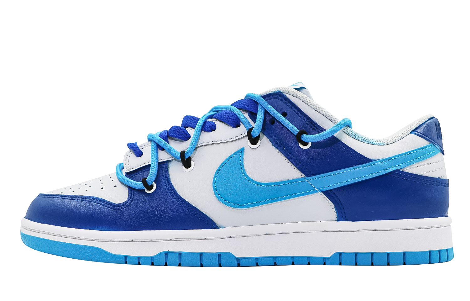 Buy 【訂製球鞋】 Nike Dunk Low Retro 深海 噴繪 雙鞋帶解構 街頭簡約百搭 防滑減震耐磨 低筒 滑板鞋 男款 藍灰