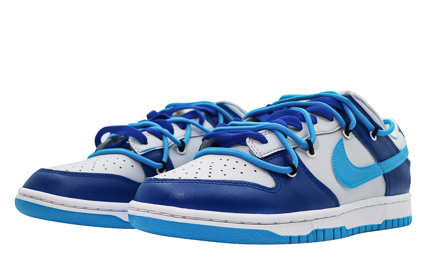 Lookbook 【訂製球鞋】 Nike Dunk Low Retro 深海 噴繪 雙鞋帶解構 街頭簡約百搭 防滑減震耐磨 低筒 滑板鞋 男款 藍灰