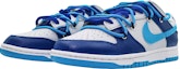 Lookbook 【訂製球鞋】 Nike Dunk Low Retro 深海 噴繪 雙鞋帶解構 街頭簡約百搭 防滑減震耐磨 低筒 滑板鞋 男款 藍灰