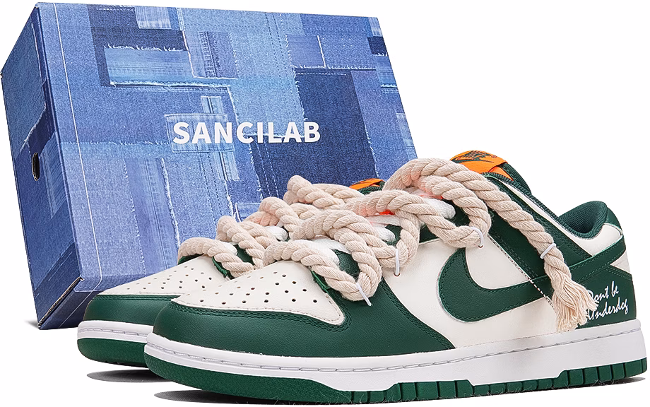 custom-shoes-nike-dunk-low-retro-denim-street-white-green