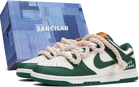 ナイキ ダンクLow レトロ デニム風 白/緑 (カスタム) DD1391-300(Teamp-白绿橙棉麻) Buy ナイキ ダンクLow レトロ デニム風 白/緑 (カスタム) DD1391-300(Teamp-白绿橙棉麻)