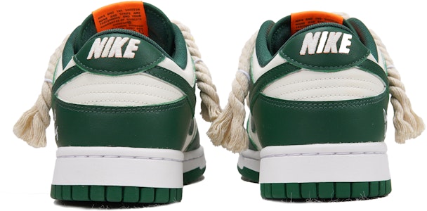 ナイキ ダンクLow レトロ デニム風 白/緑 (カスタム) DD1391-300(Teamp-白绿橙棉麻) Details for ナイキ ダンクLow レトロ デニム風 白/緑 (カスタム) DD1391-300(Teamp-白绿橙棉麻)