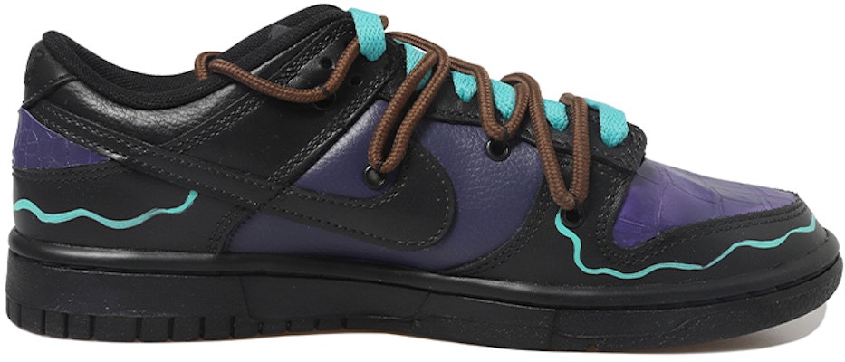 【訂製球鞋】 Nike Dunk Low Retro 做舊Vibe風 復古 海浪 鱷魚皮 解構風 低幫 板鞋 男款 黑紫 Order 【訂製球鞋】 Nike Dunk Low Retro 做舊Vibe風 復古 海浪 鱷魚皮 解構風 低幫 板鞋 男款 黑紫