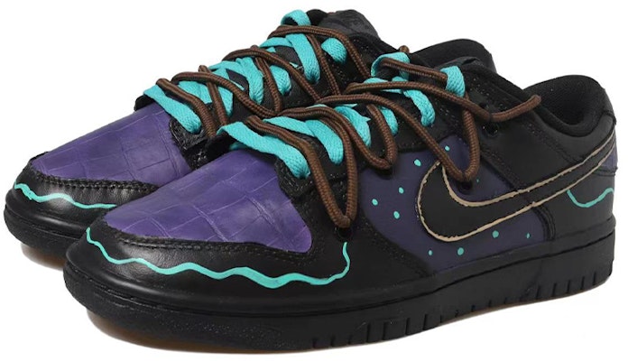 【訂製球鞋】 Nike Dunk Low Retro 做舊Vibe風 復古 海浪 鱷魚皮 解構風 低幫 板鞋 男款 黑紫 Lookbook 【訂製球鞋】 Nike Dunk Low Retro 做舊Vibe風 復古 海浪 鱷魚皮 解構風 低幫 板鞋 男款 黑紫