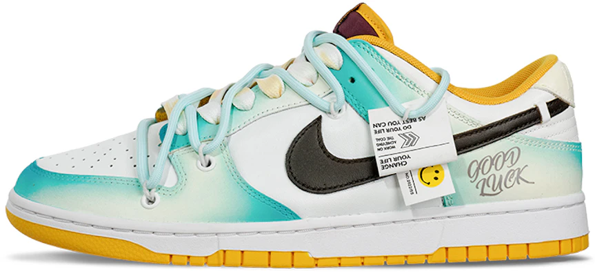 【定製球鞋】Nike Dunk Low Retro 迷幻多巴胺 笑臉 漸變 夏日 光暈 解構 低幫 板鞋 男款 黑白黃 Order 【定製球鞋】Nike Dunk Low Retro 迷幻多巴胺 笑臉 漸變 夏日 光暈 解構 低幫 板鞋 男款 黑白黃
