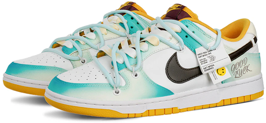 【定製球鞋】Nike Dunk Low Retro 迷幻多巴胺 笑臉 漸變 夏日 光暈 解構 低幫 板鞋 男款 黑白黃 Shop 【定製球鞋】Nike Dunk Low Retro 迷幻多巴胺 笑臉 漸變 夏日 光暈 解構 低幫 板鞋 男款 黑白黃