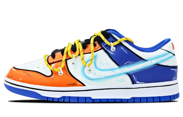 Buy [Nike Kasut Custom] Nike Dunk Low Retro 'Dragon Ball Super Saiyan Biru Jingga' DD1391-001(Team-叁男女款小OW悟空)