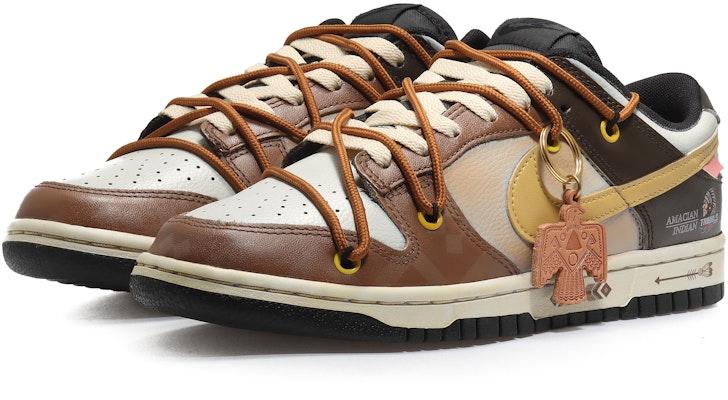 나이키 덩크 로우 레트로 '이글 토템 브라운' (커스텀) DJ6188-002(Team10-男款阿美咔叽咖色) Lookbook 나이키 덩크 로우 레트로 '이글 토템 브라운' (커스텀) DJ6188-002(Team10-男款阿美咔叽咖色)